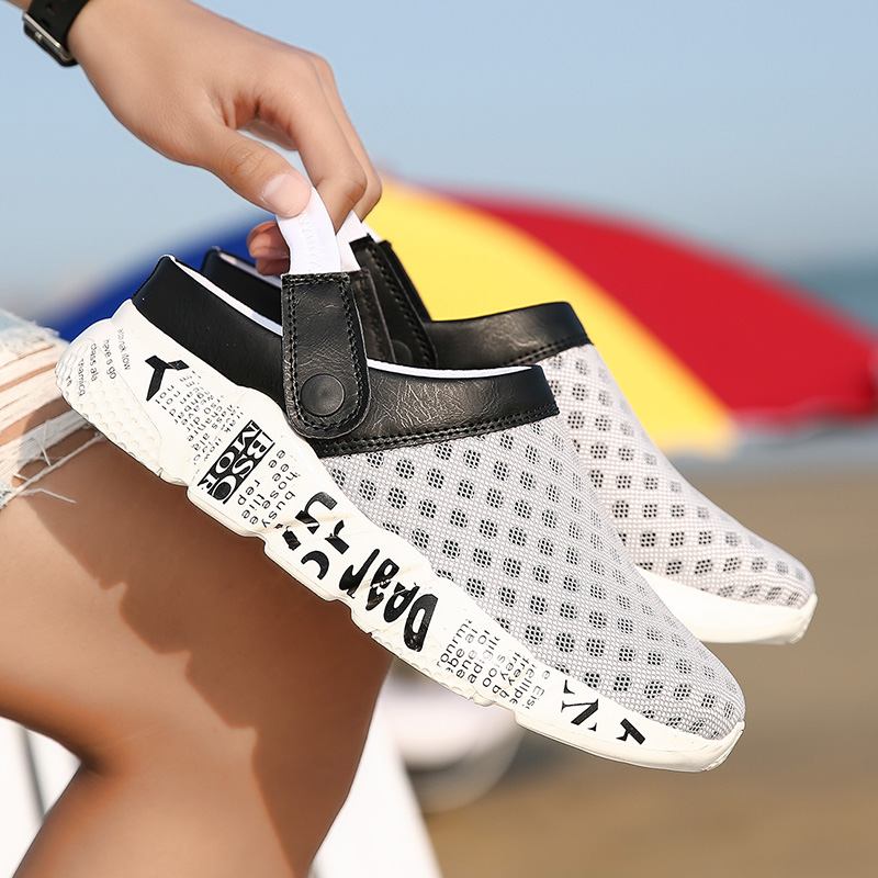 Menn Mesh Non Slip Two Ways Myk Såle Fargerike Fritids Beach Tøfler