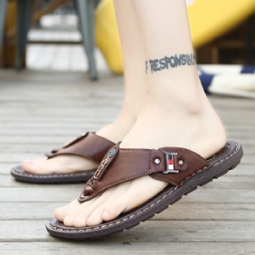 Menn Myk Såle Sklisikker Solid Flip Flops Fritids Tøfler