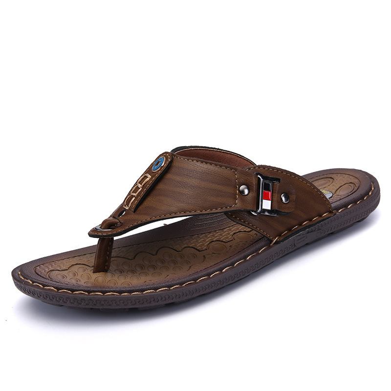 Menn Myk Såle Sklisikker Solid Flip Flops Fritids Tøfler