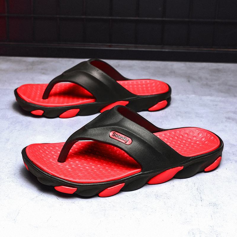 Menn Pustende Myk Bunn Non-slip Beach Flip Flops Fritids Tøfler