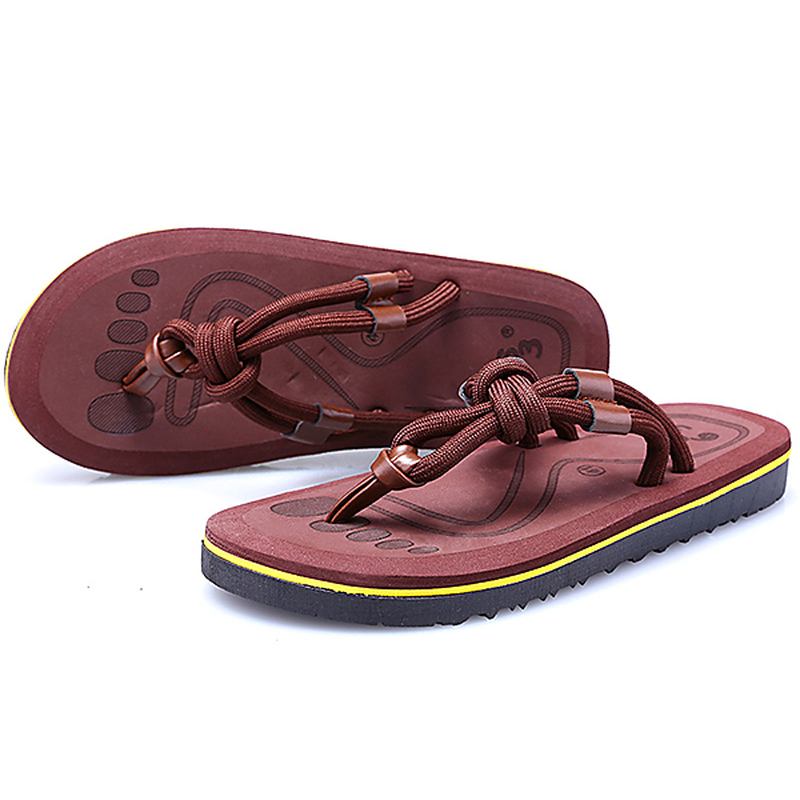 Menn Soft Sole Clip Toe Slippers Sommer Beach Shoes