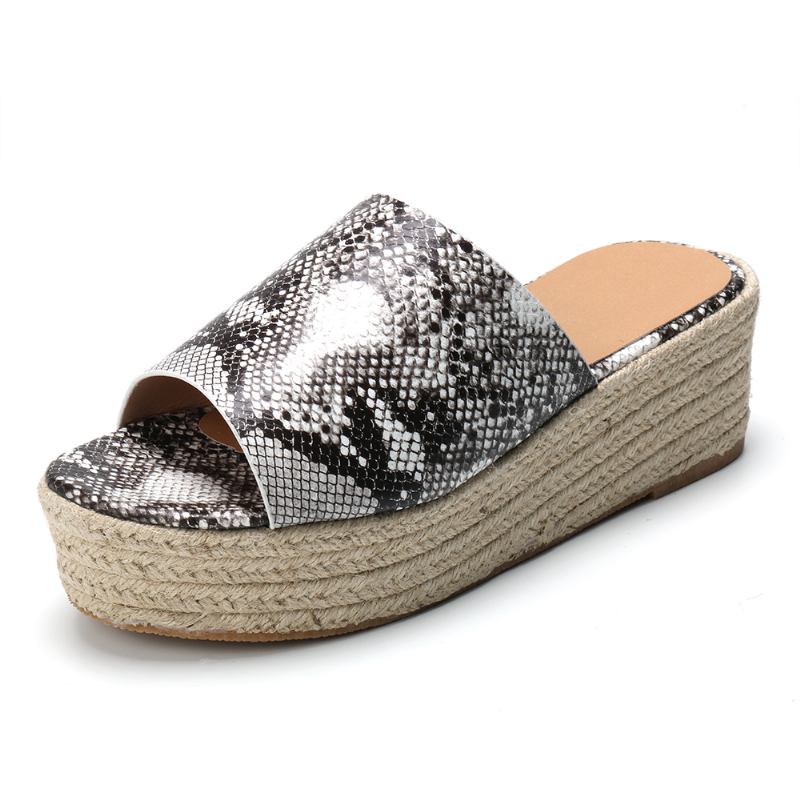 Serpentine Soft Komfortable Runde Toe Wedge-tøfler