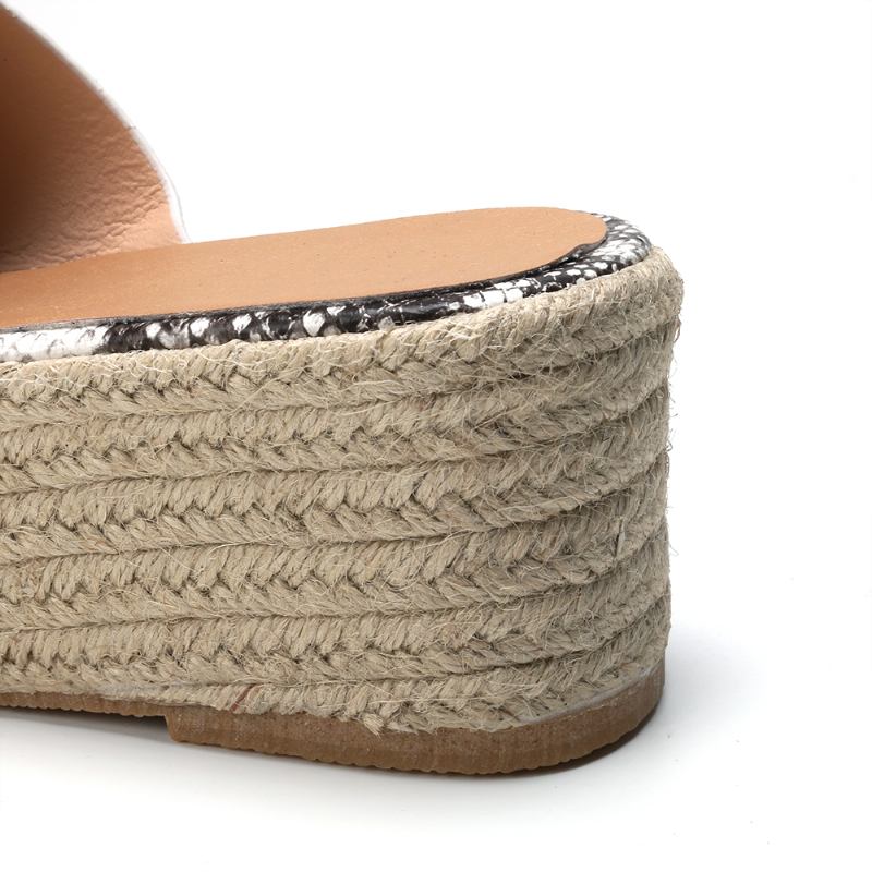 Serpentine Soft Komfortable Runde Toe Wedge-tøfler