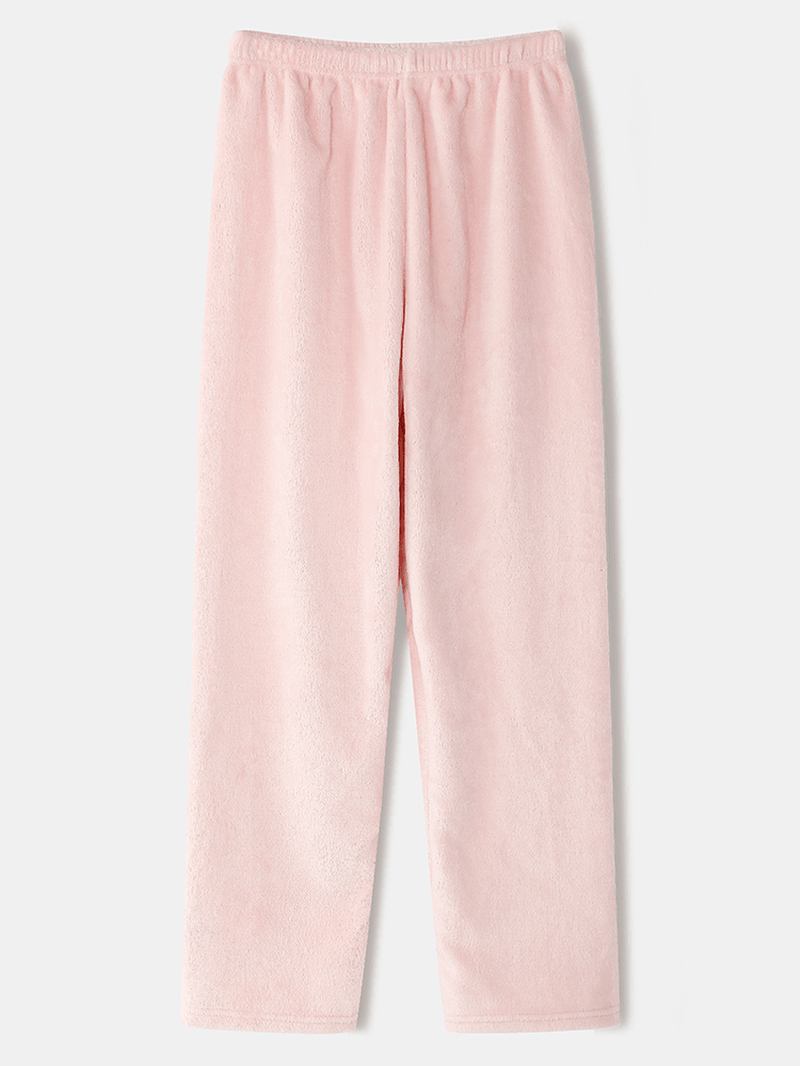 Dame Flanell Pig Grafikk Langermede Gensere Elastiske Midjebukser Tykke Hjem Pyjamassett