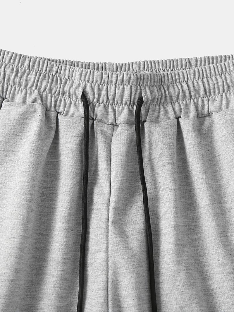 Herre Ensfarget Snøring Hjem Fritids Shorts Med Lomme