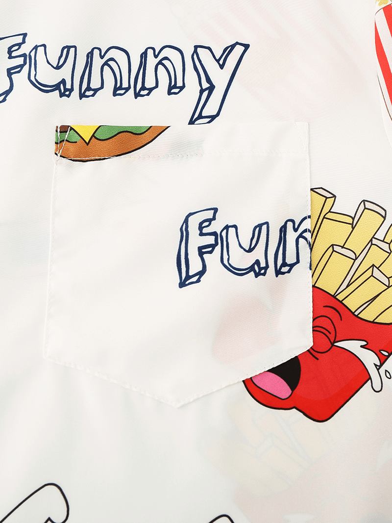 Herre Funny Fruit Hamburger Med Trykk Pyjamas Set To Deles Kortermet Sommer Natttøy