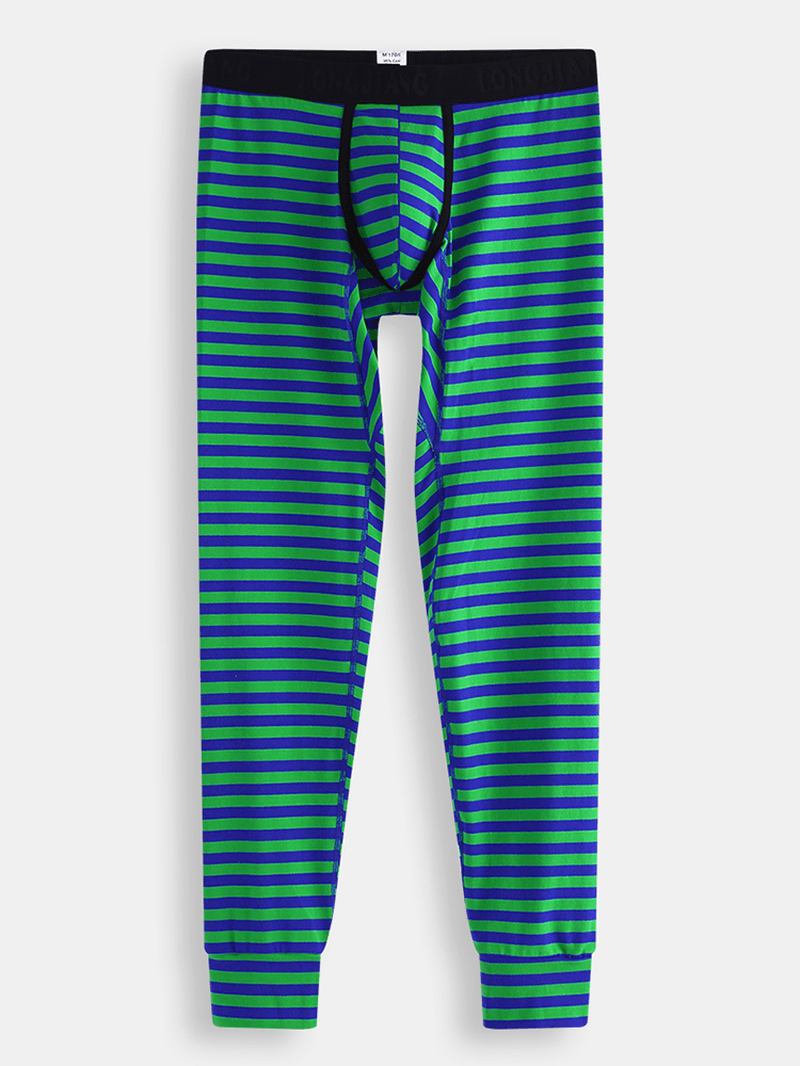 Herre Høst Vinter Stripete Termiske Bukser Long Johns Pyjamas