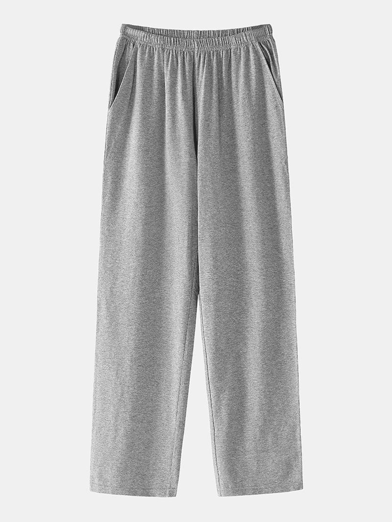 Herre Modal Strikk Langermet Hette Topp Hjem Uformell Elastisk Midje Lounge Pyjamas Set