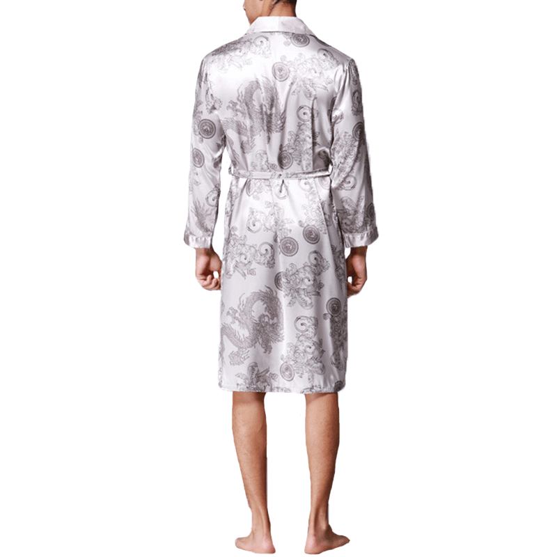 Herre Satin Silke Pyjamas Kimono Badekåpe Morgenkåpe Nattøy Loungewear