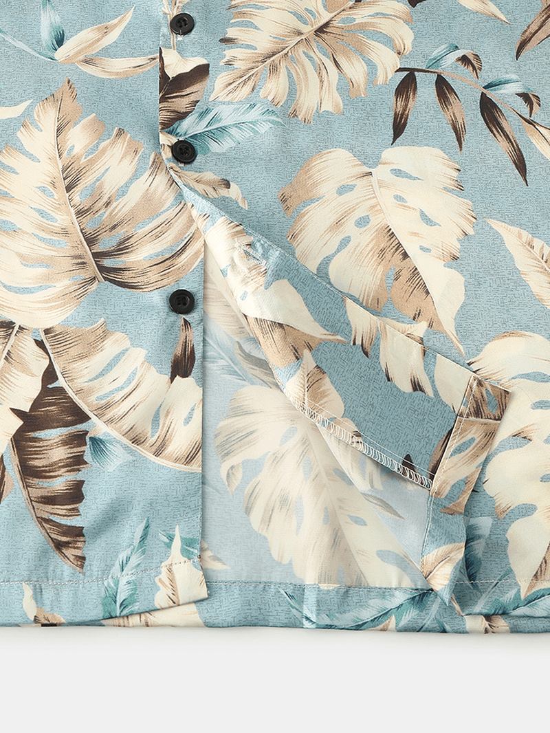 Herre Tropical Leaves Med Trykk Pyjamas Set To Deles Home Fritids Natttøy