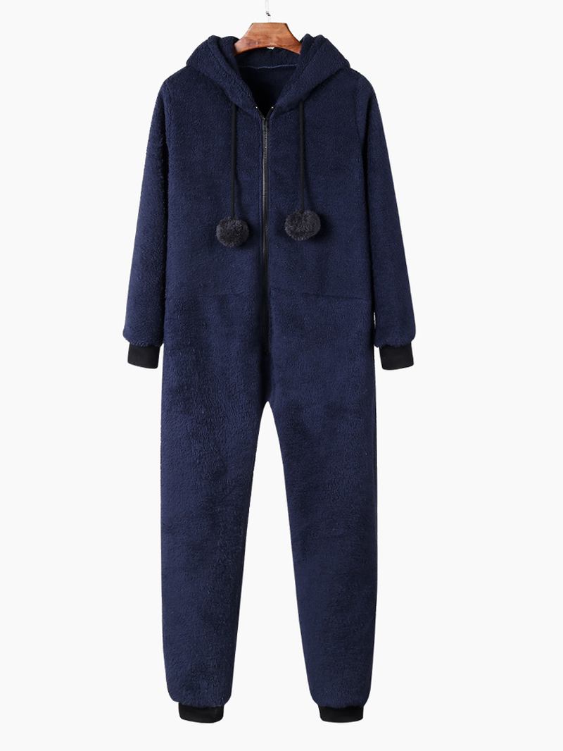 Hettegenser Med Glidelås Langermet Flanell Onesie Jumpsuits Pyjamassett