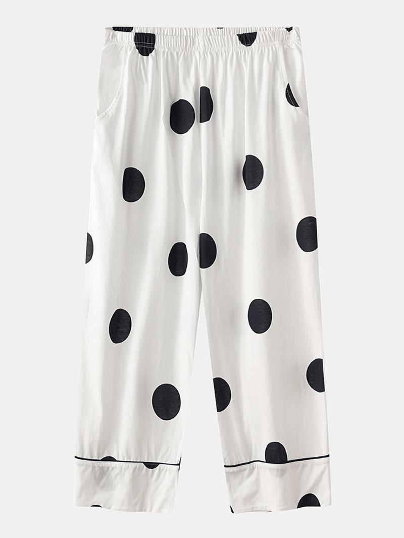 Kvinner Bomull Polka Dot Kortermet Pyjamas Sett Uformelt Sommer Nattøy