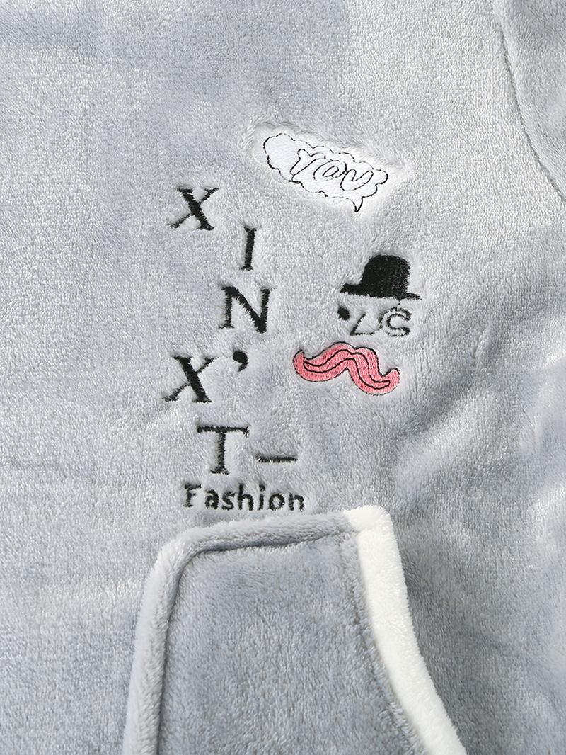 Kvinner Flanell Letter Graphics Broderi Sweaters Elastiske Midjebukser Hjemmepysjamassett