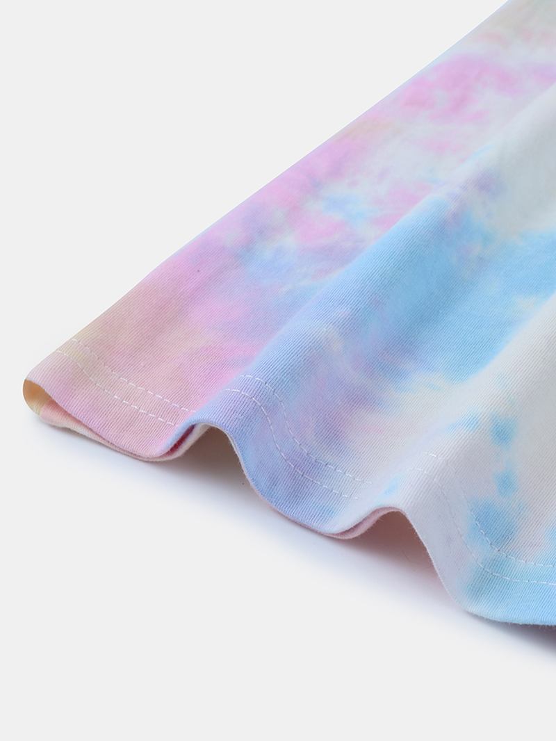 Kvinner Tie Dye Pyjamas Sett To Stykker Kortermet O-hals Softies Sommer Nattøy