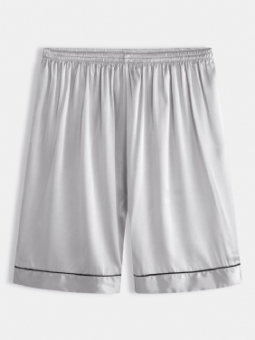 Menn Ensfarge Elastisk Midje Natttøy Shorts Pustende Home Loungewear