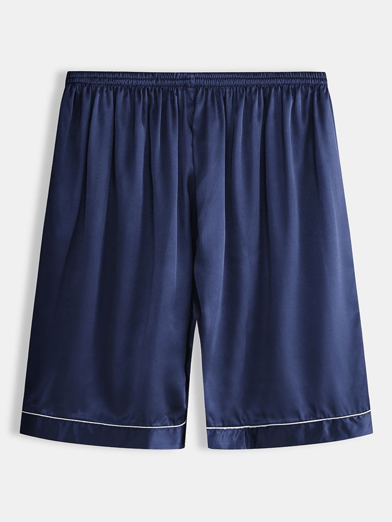 Menn Ensfarge Elastisk Midje Natttøy Shorts Pustende Home Loungewear