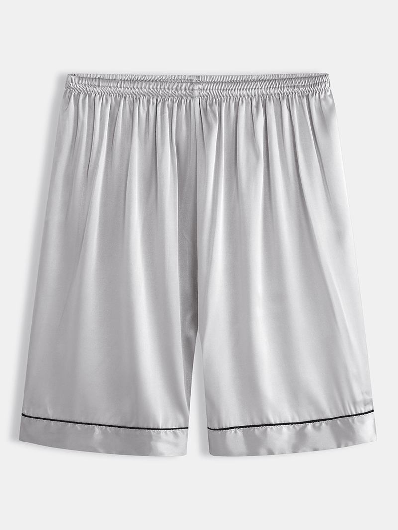 Menn Ensfarge Elastisk Midje Natttøy Shorts Pustende Home Loungewear