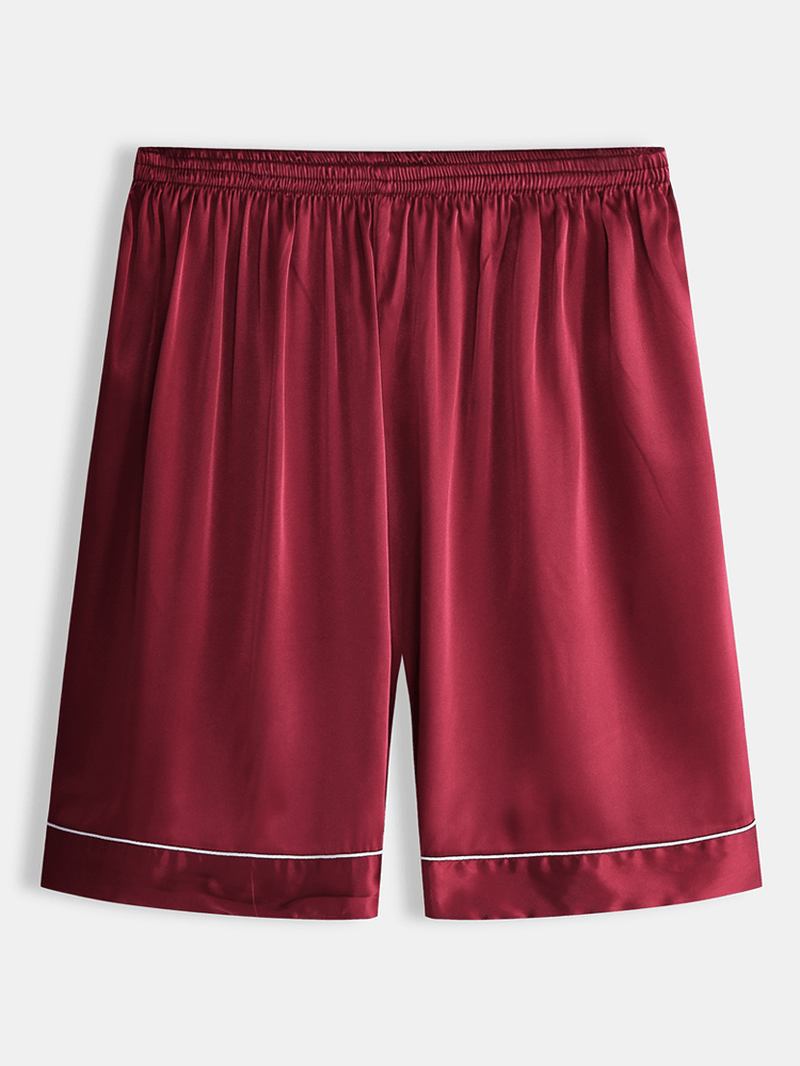 Menn Ensfarge Elastisk Midje Natttøy Shorts Pustende Home Loungewear