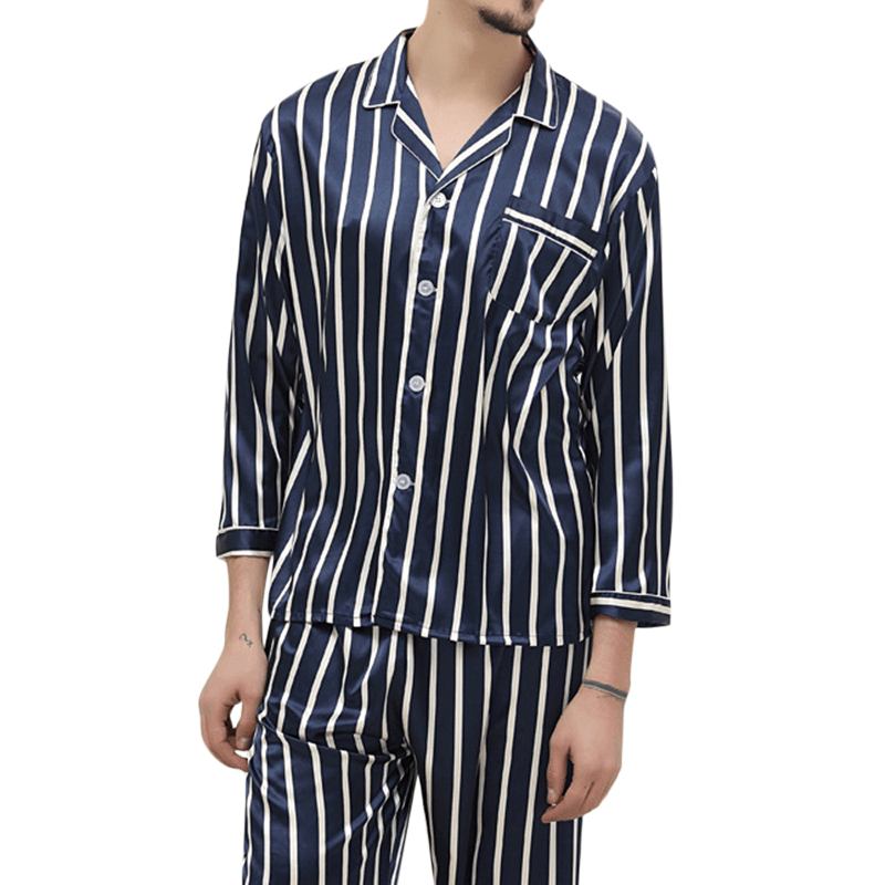 Stripes Med Trykk Pyjamas Sett