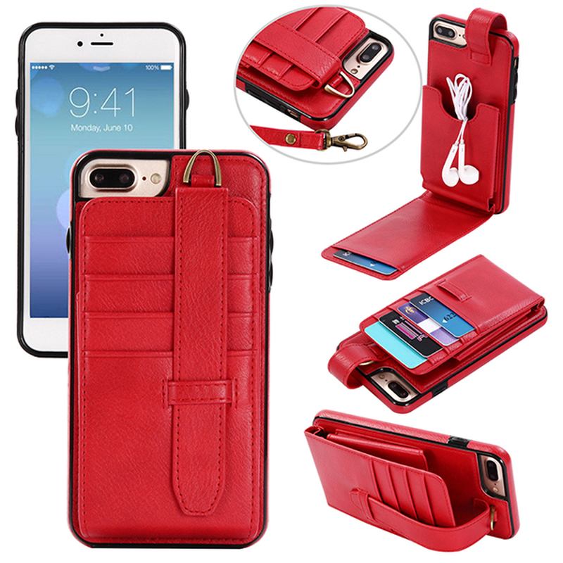 Ekte Skinn Multifunksjonell Iphone6/6s/6 Plus/6s Plus/7/7 Plus Etui Lommebokkortholder Telefonveske