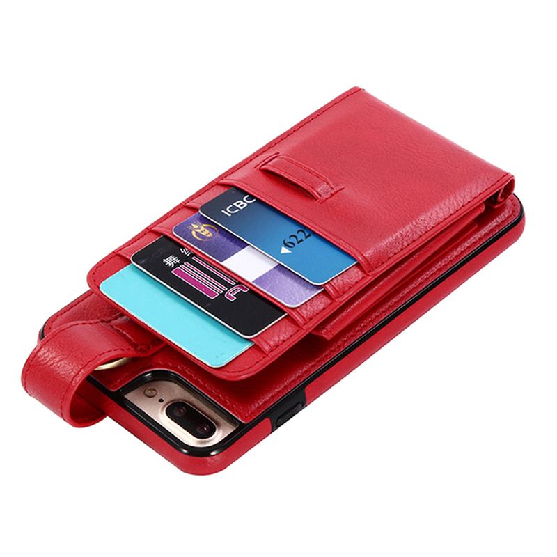 Ekte Skinn Multifunksjonell Iphone6/6s/6 Plus/6s Plus/7/7 Plus Etui Lommebokkortholder Telefonveske