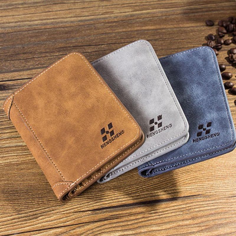 Herre Luxury Soft Business Leather Bifold Lommebok Kredittkortholder Veske