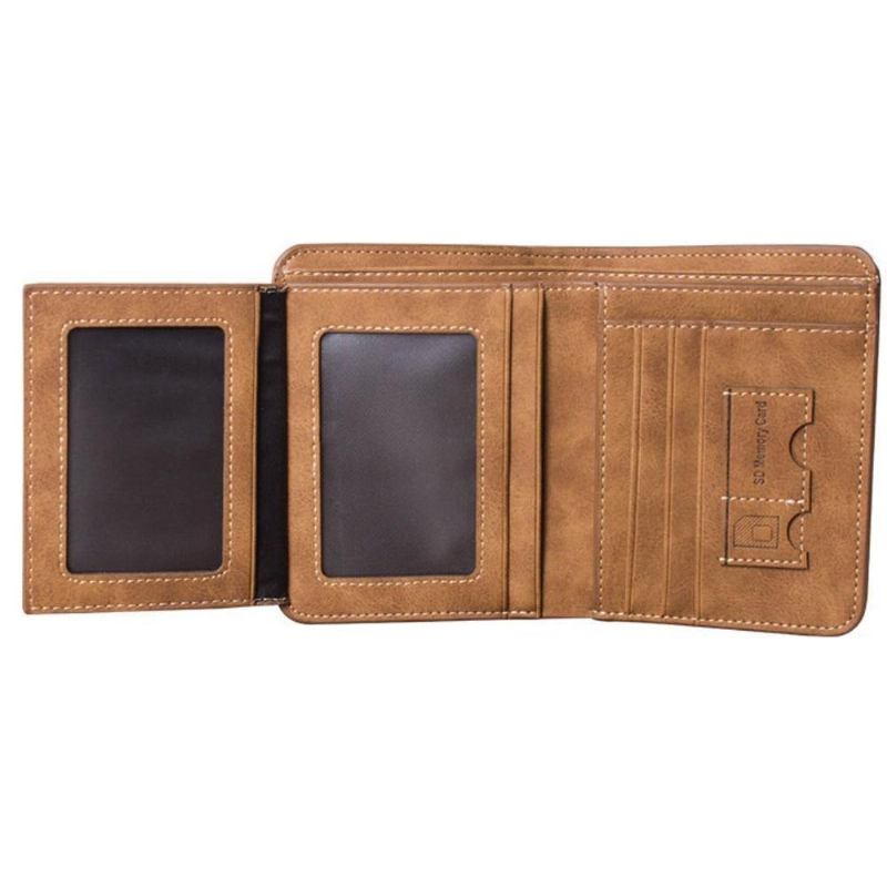 Herre Luxury Soft Business Leather Bifold Lommebok Kredittkortholder Veske