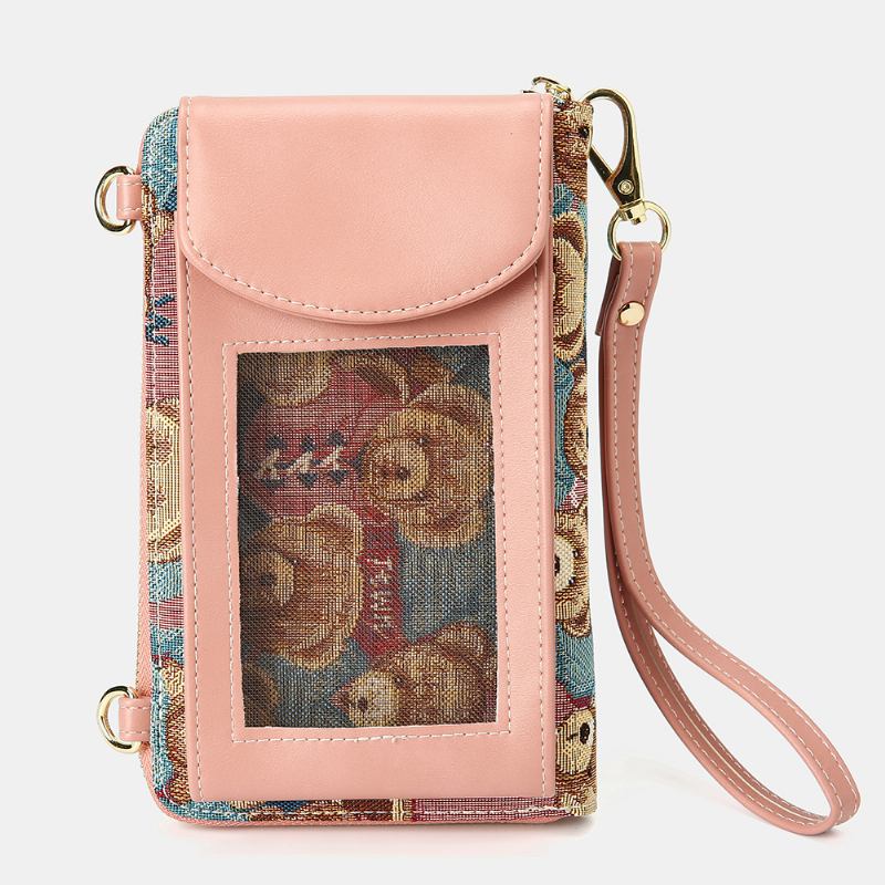 Kvinner Bjørnemønster 12 Kortspor Telefonveske Crossbody Veske Clutches Veske