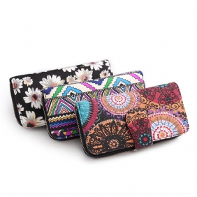 Kvinner Canvas Bohemian Long Wallet Muti-slot