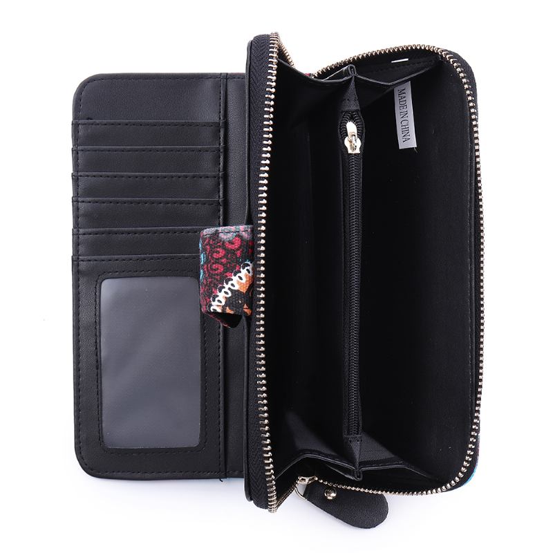 Kvinner Canvas Bohemian Long Wallet Muti-slot