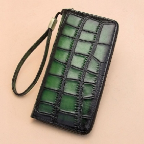 Kvinner Ekte Skinn Alligator Mønster Retro Myk Skinnveske Multi-slot Kortholder Lommebok Clutch Veske