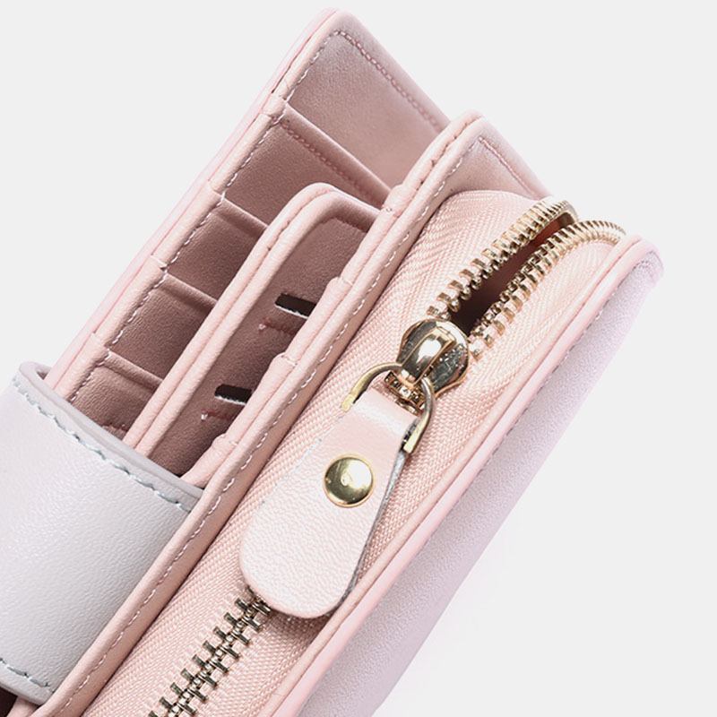 Kvinner Ekte Skinn Anti-tyveri Multi-slots Bifold Lommebok Veske Clutches Veske