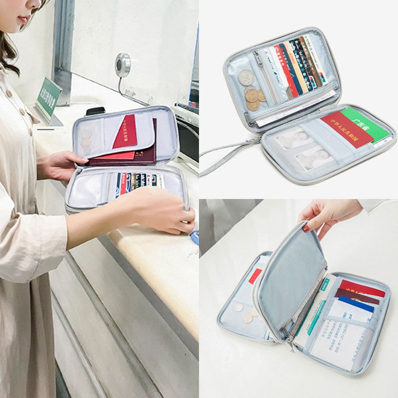 Kvinner Multi-function Anti-theft Passport Holder Polyester 9 Kortspor Lommebok