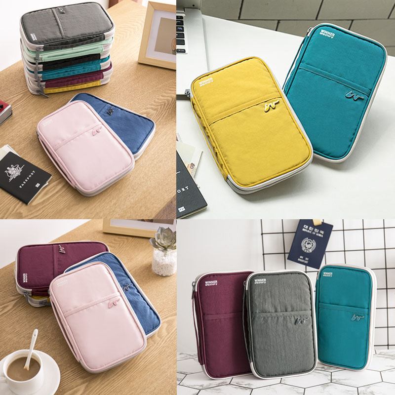 Kvinner Multi-function Anti-theft Passport Holder Polyester 9 Kortspor Lommebok