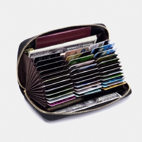 Kvinner Orgeldesign I Ekte Skinn Multi-card Slot Clutch Veske Lang Lommebok