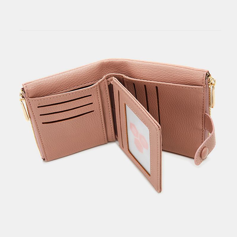 Kvinner Pu-skinn Multi-slot Håndbære Kort Lommebok Clutch Veske