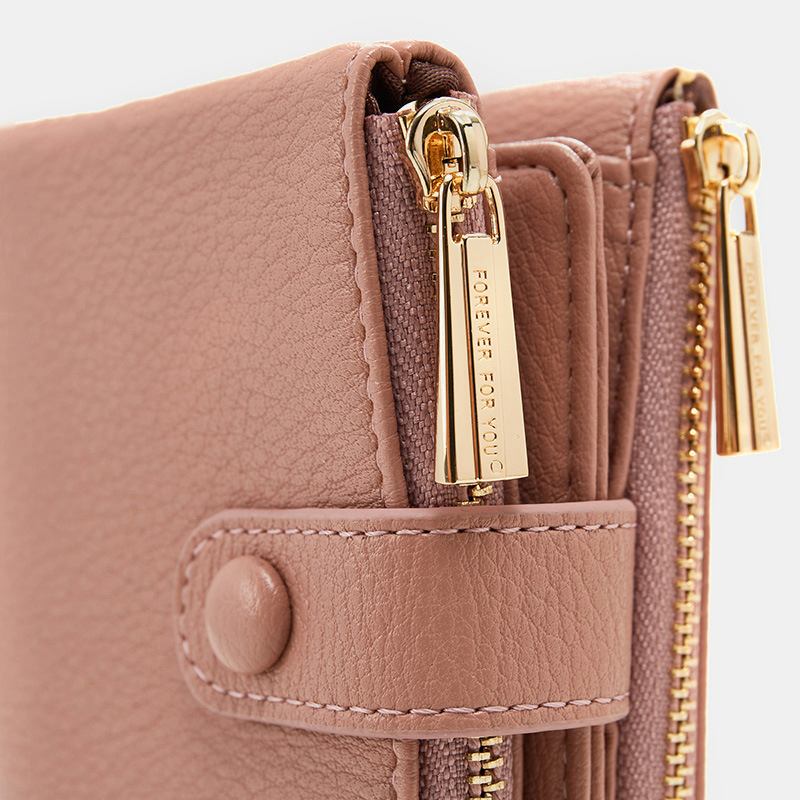 Kvinner Pu-skinn Multi-slot Håndbære Kort Lommebok Clutch Veske