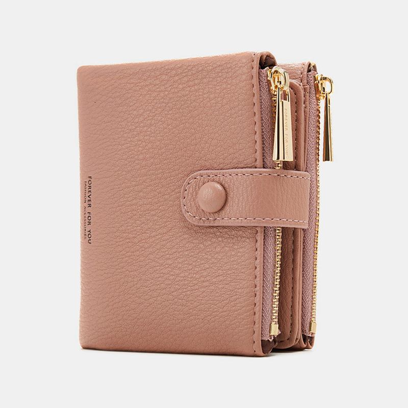 Kvinner Pu-skinn Multi-slot Håndbære Kort Lommebok Clutch Veske