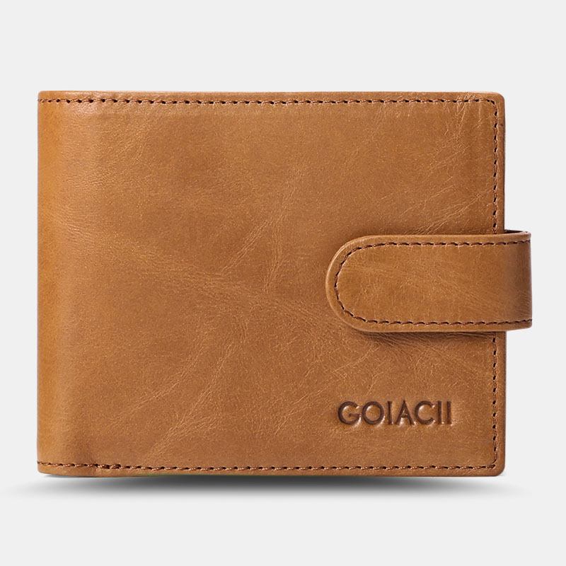 Menn Bifold Blocking Wallet Horisontal Stor Kapasitet Multi-card Slot Kortholder Myntpung Førerkortlommebok