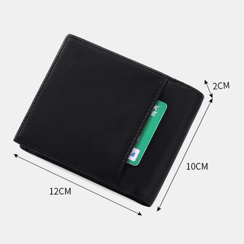 Menn Bifold Blocking Wallet Horisontal Stor Kapasitet Multi-card Slot Kortholder Myntpung Førerkortlommebok