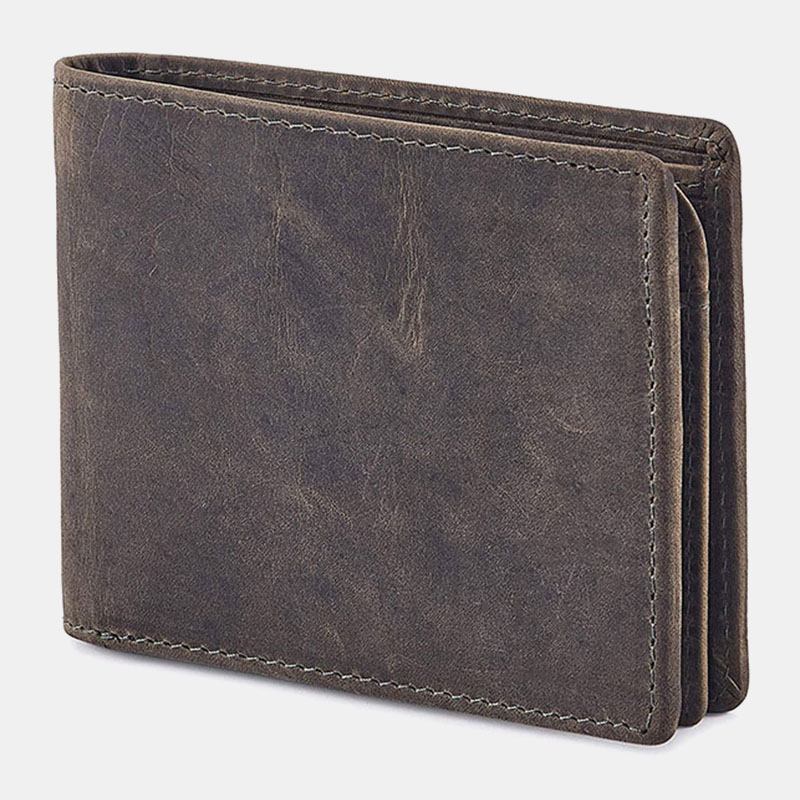 Menn Ekte Skinn Bifold Kort Multi-card Slots Kortetui Lommebok Pengeklips