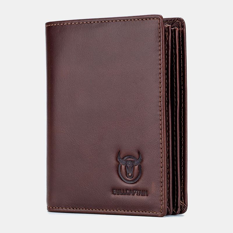 Menn Ekte Skinn Bifold Multi-card Slot Kortholder Myntpung Penger Clip Lommebok