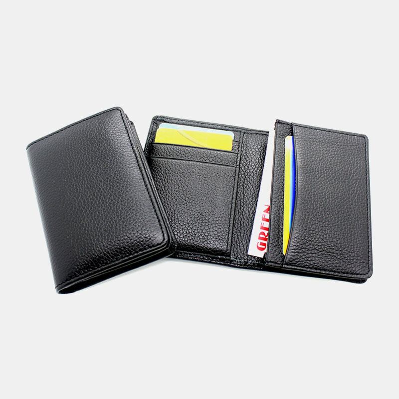 Menn Ekte Skinn Med Stor Kapasitet Bifold Retro Business Multi-card Slot Kortholder Visittkortholder Kredittkortholder Lommebok