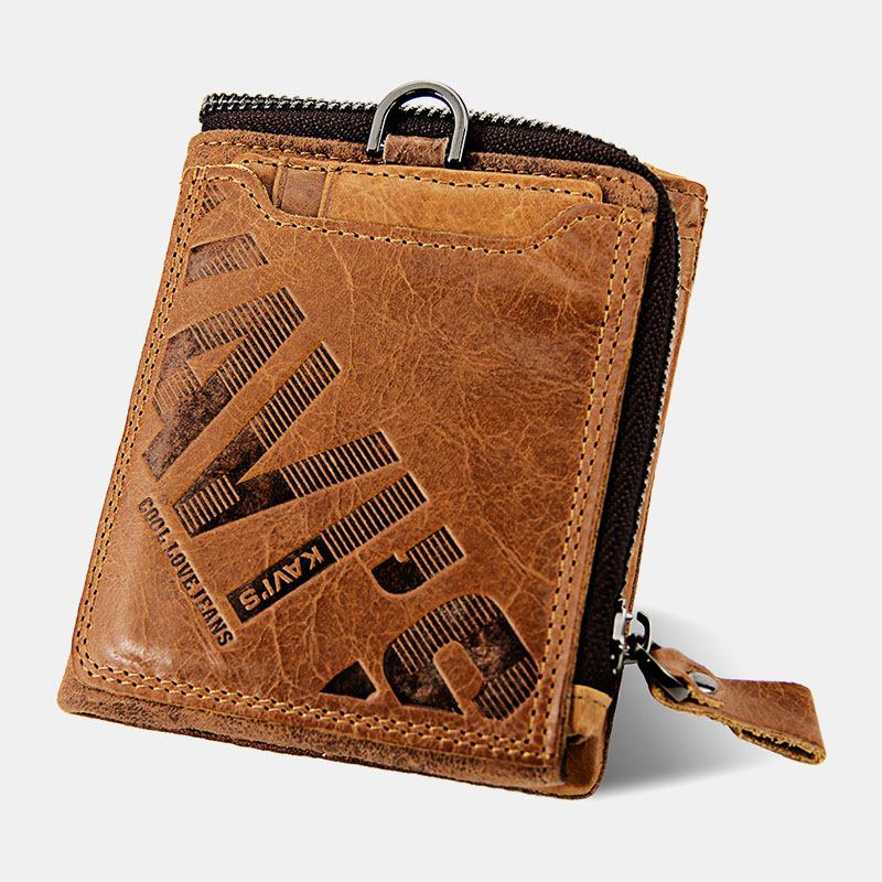 Menn Ekte Skinn Multifunksjon Retro Bifold Multi-kort Spor Kortholder Mynt Veske Lommebok Pengeklips