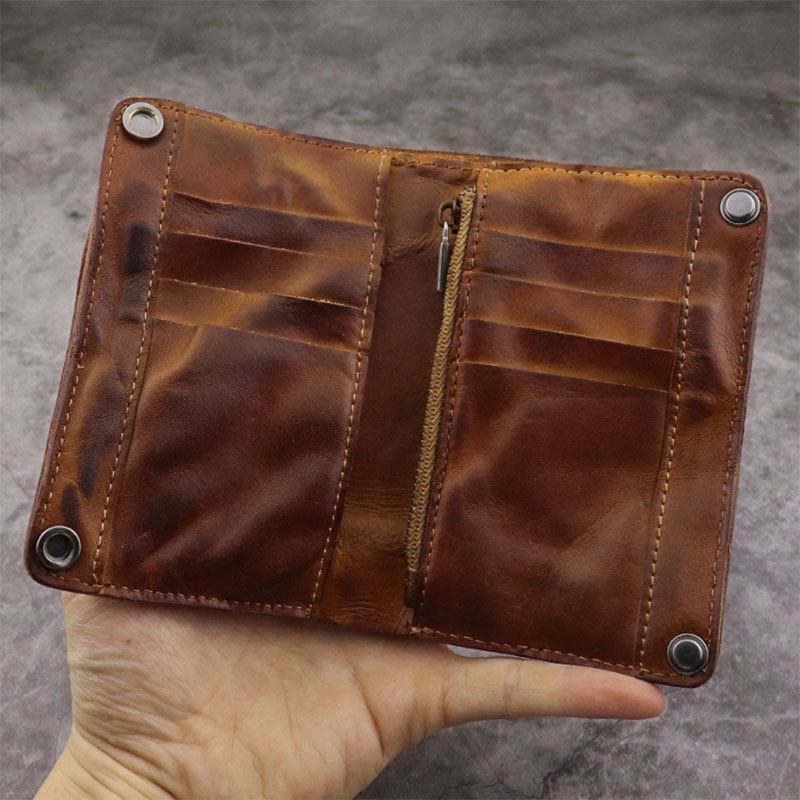 Menn Genuine Leather Business Retro Multi-slot Kortholder Lommebok