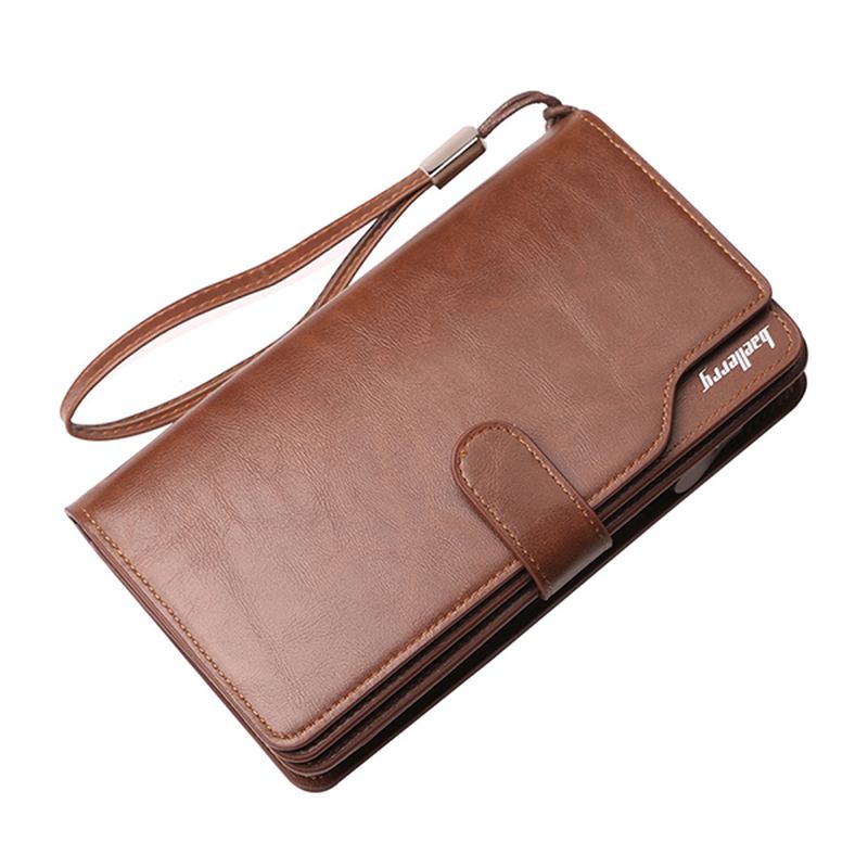 Menn Glidelås Tri-fold Stor-kapasitet Business Lommebok Kortholder Clutch Bag