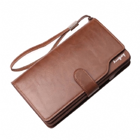 Menn Glidelås Tri-fold Stor-kapasitet Business Lommebok Kortholder Clutch Bag