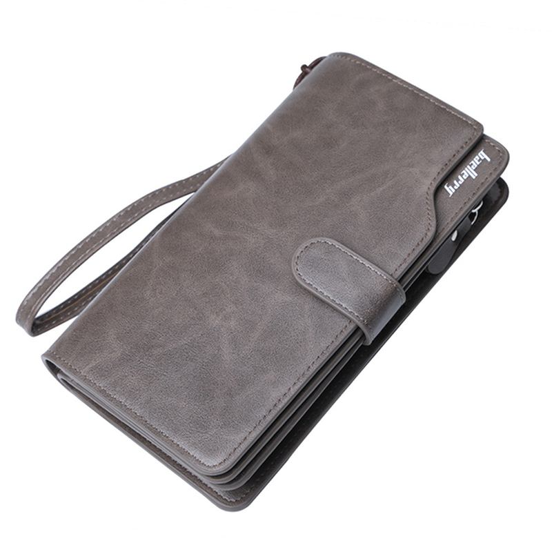 Menn Glidelås Tri-fold Stor-kapasitet Business Lommebok Kortholder Clutch Bag