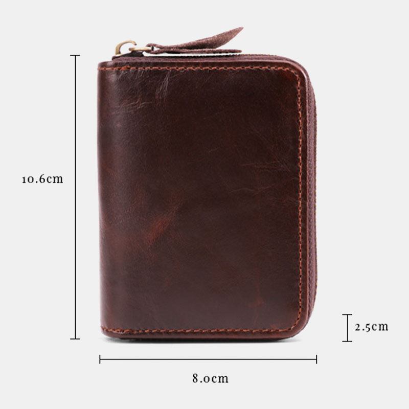 Menn Kuskinn Orgel Lommebok Anti-magnetisk Multi-card Slot Kortholder Money Clip Card Case