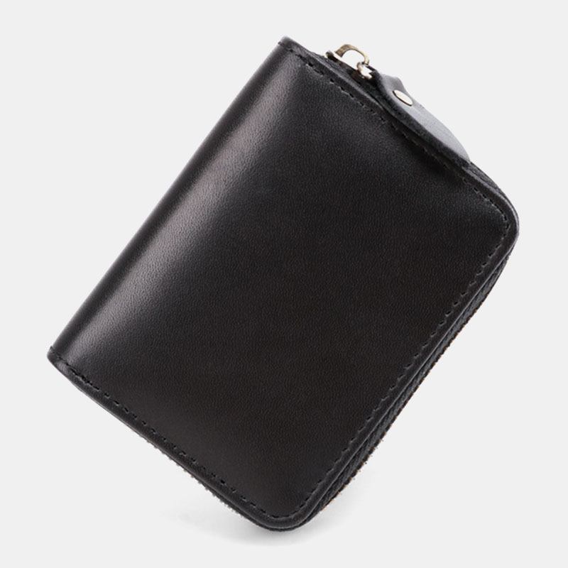 Menn Kuskinn Orgel Lommebok Anti-magnetisk Multi-card Slot Kortholder Money Clip Card Case